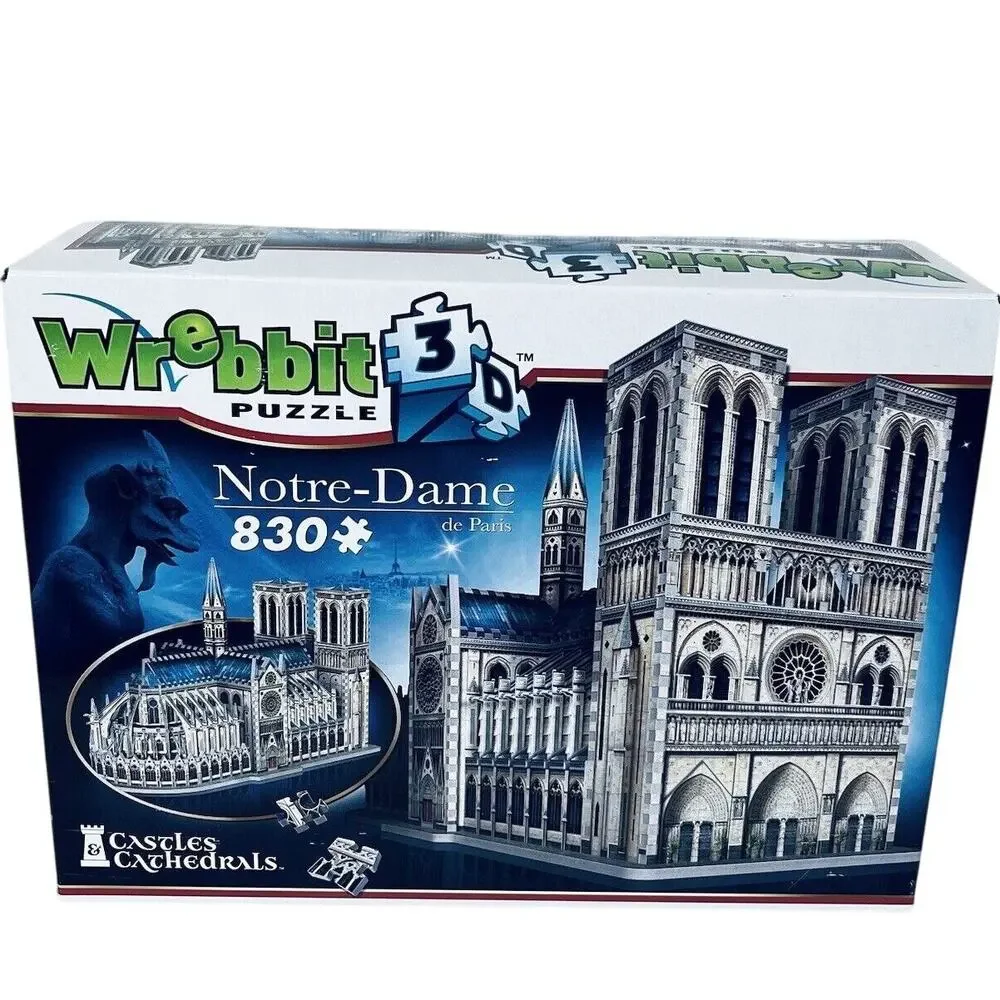 Wrebbit 3D Notre-Dame de‎ Paris 830 Piece 3D Jigsaw Puzzle
